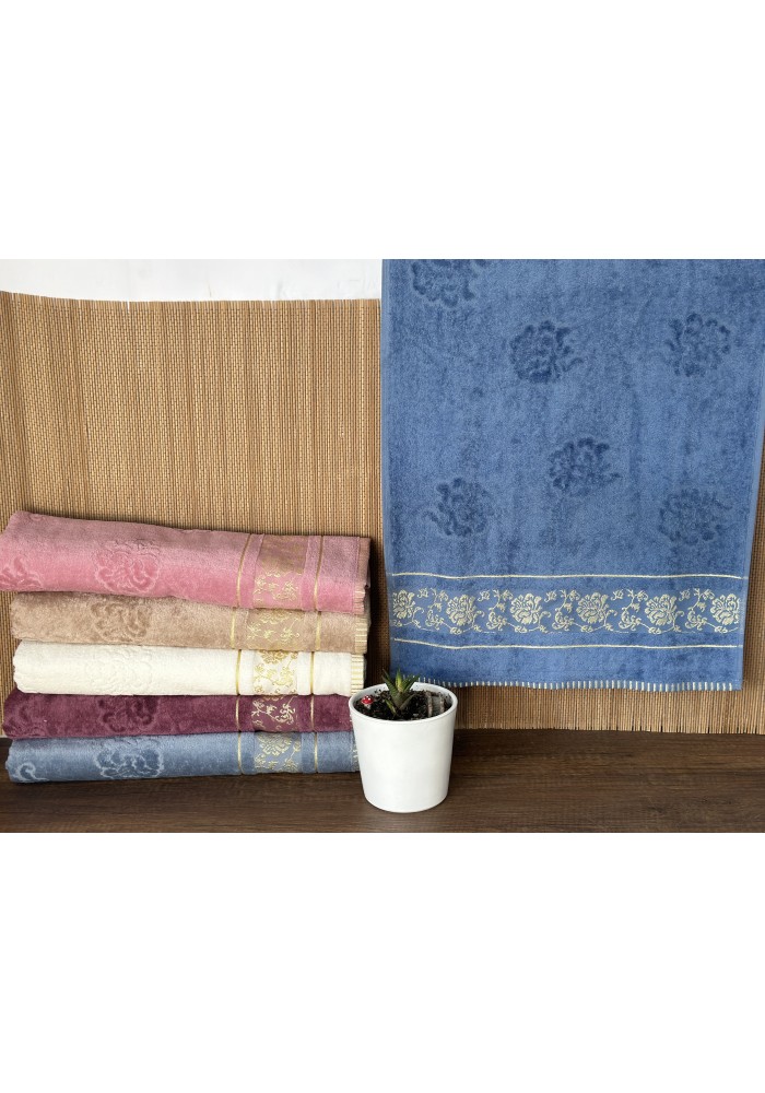 50X90 KADİFE HAVLU SARIGÜL DESEN 