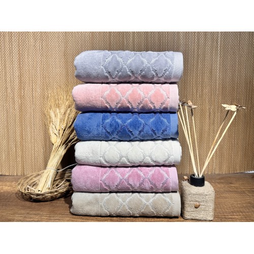50X90 KADİFE HAVLU NİLÜFER DESEN 