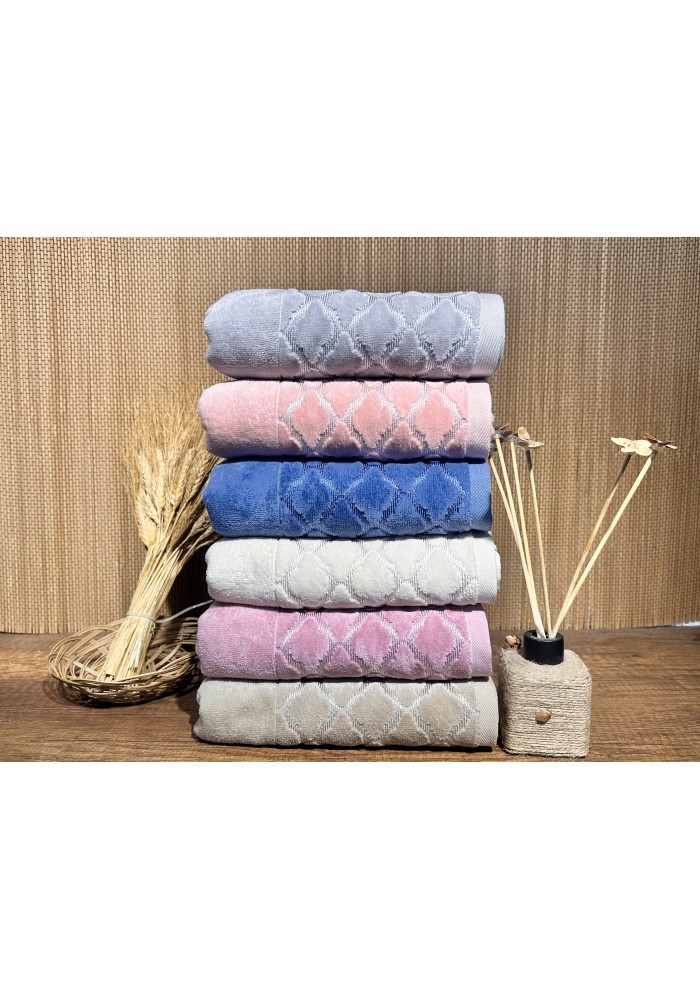 50X90 KADİFE HAVLU NİLÜFER DESEN 