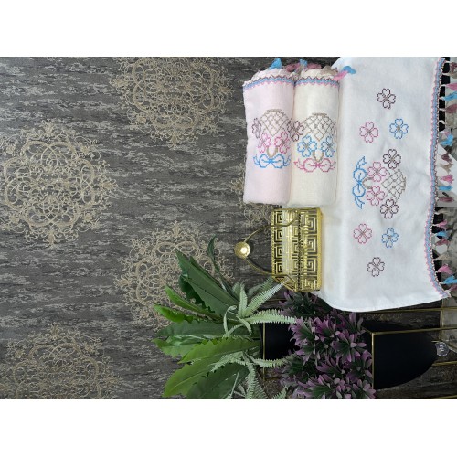 50-90 KADİFE  KANEVİÇE NAKIŞLI PÜSKÜLLÜ