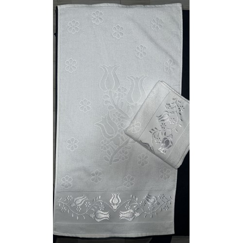 50X90 KADİFE PANÇ HAVLUSU LALE DESEN  