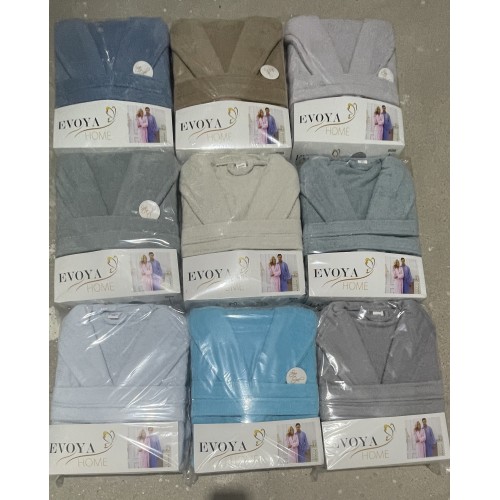 EVOYA BUKLE KAPŞONLU BORNOZ 