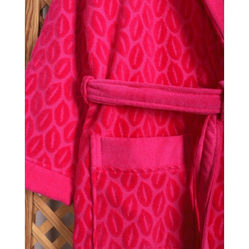 EVOYA KADİFE JAKAR DESENLİ BORNOZ  (2)