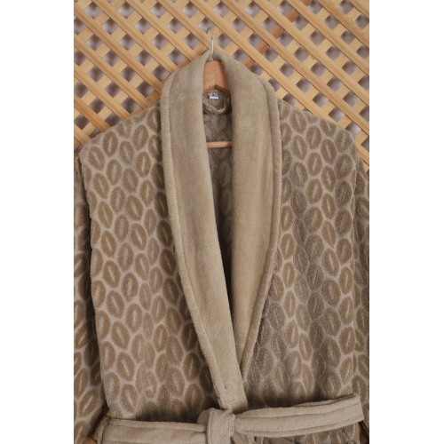 EVOYA KADİFE JAKAR DESENLİ BORNOZ 