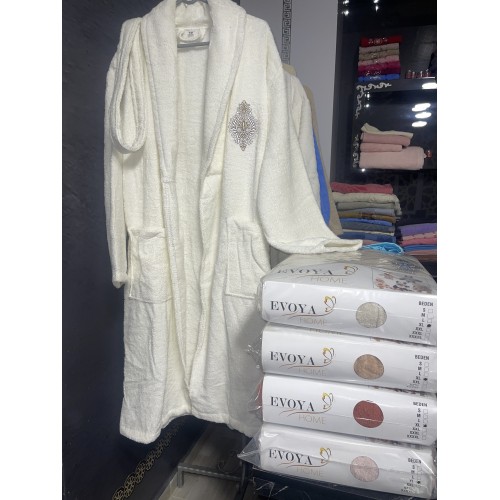 EVOYA BUKLE ŞALYAKA NAKIŞLI BORNOZ (2)